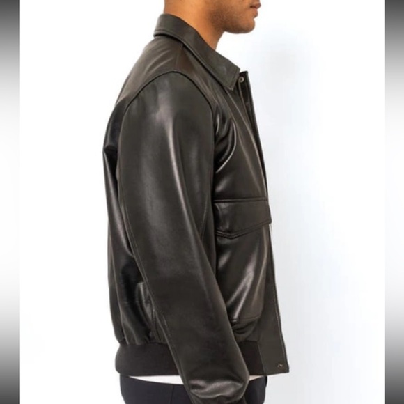 ◾️NWT◾️ PINO PORTE BLACK LEATHER BOMBER JACKET - Picture 3 of 8